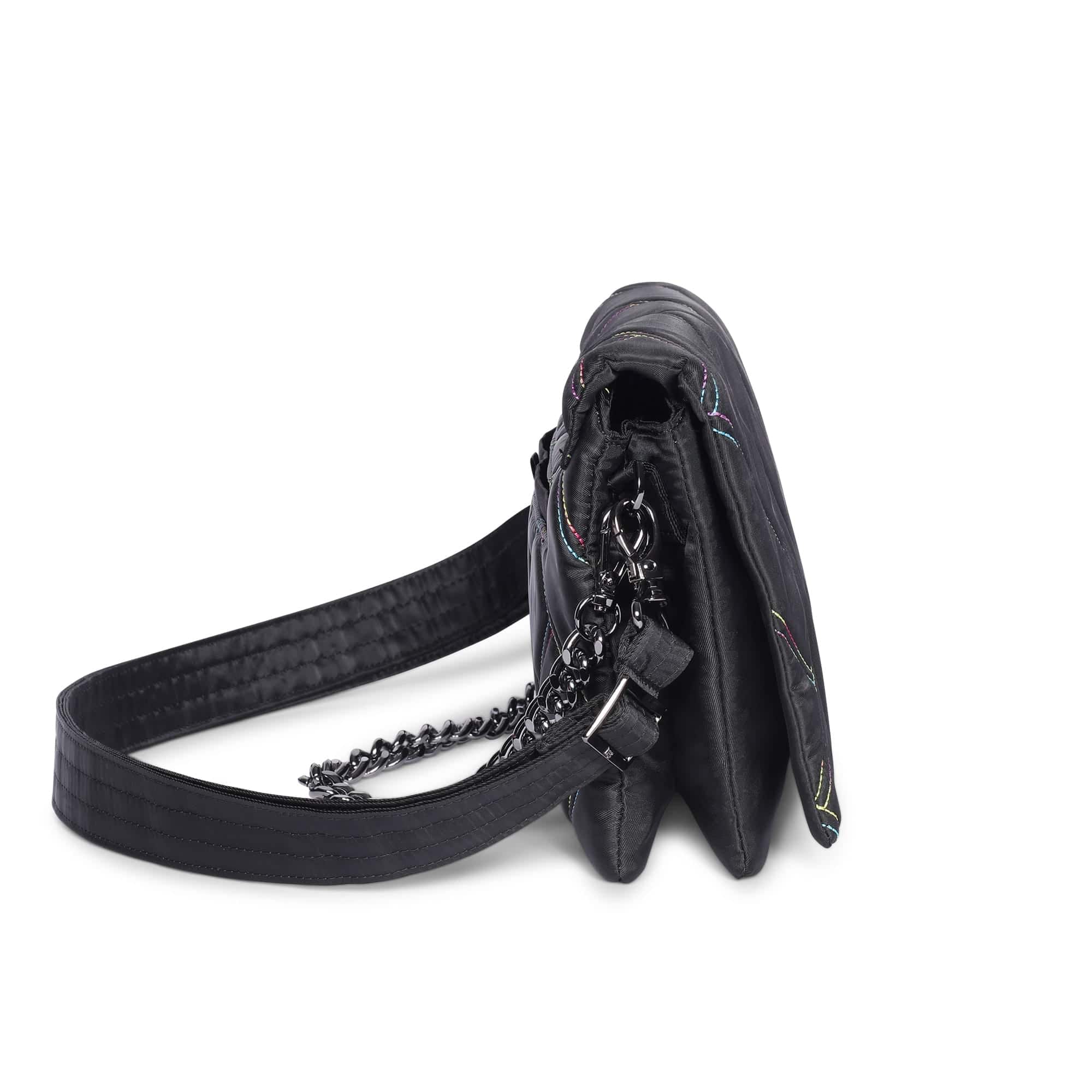 Huddle Shoulder Bag - BLACK RAINBOW STITCH - Huddle_BlackRainbowStitch_03